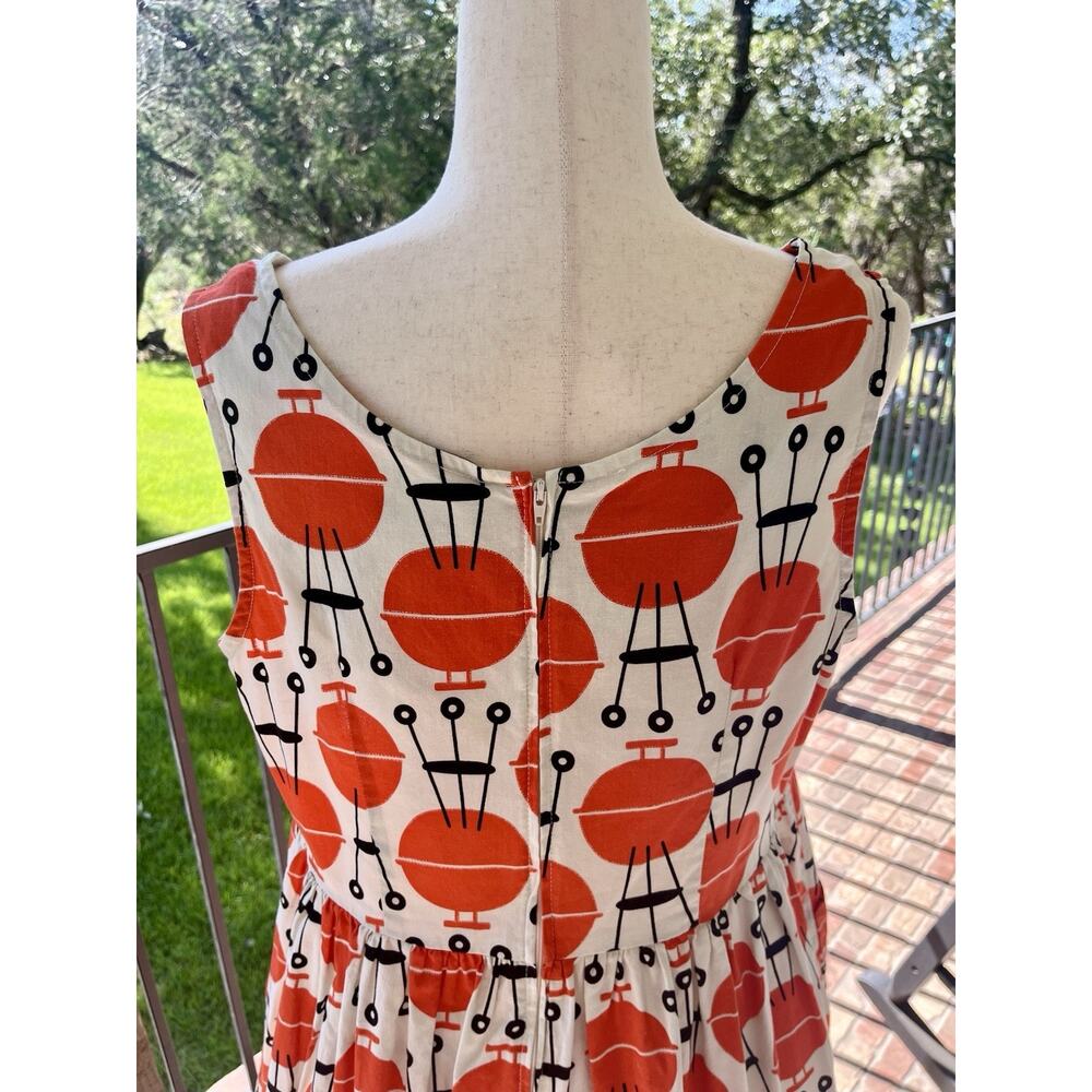 Fervour x Modcloth Retro BBQ Grill Pattern Fit and Flare Swing Dress Plus Size - Picture 6 of 12